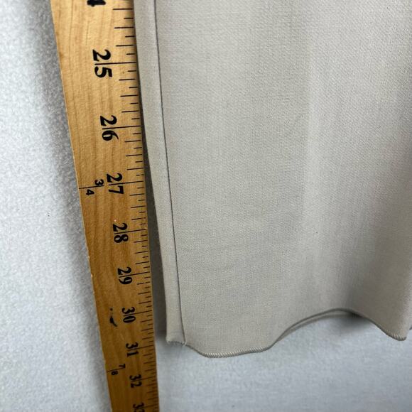 Vince Stretch Ankle Pants Women 10 Ceramic Taupe Front Zip Up Straight Leg - Picture 7 of 12